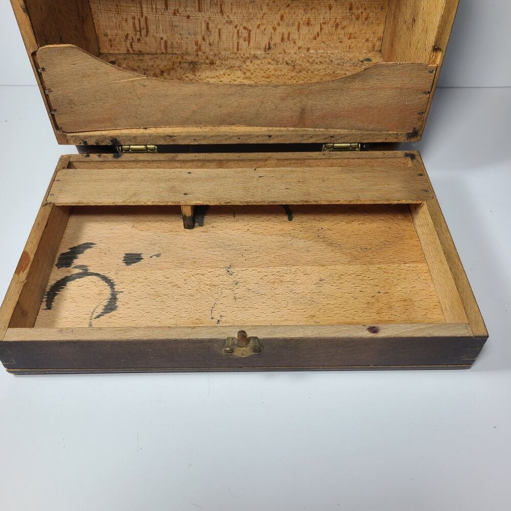 1950s Esquire Shoe Care Chest Box Mid Century Wood Shine Kit VTG - Picture 6 of 10